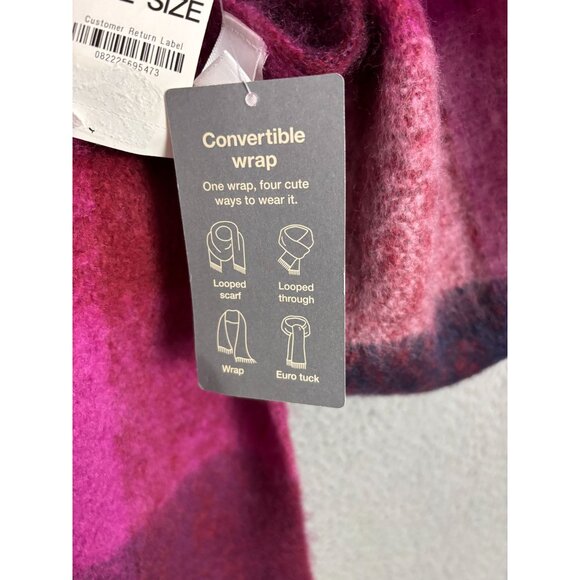 On 34th Women's Oversized Brushed Colorblocked Scarf Multicolor One Size NWT's - Picture 7 of 8